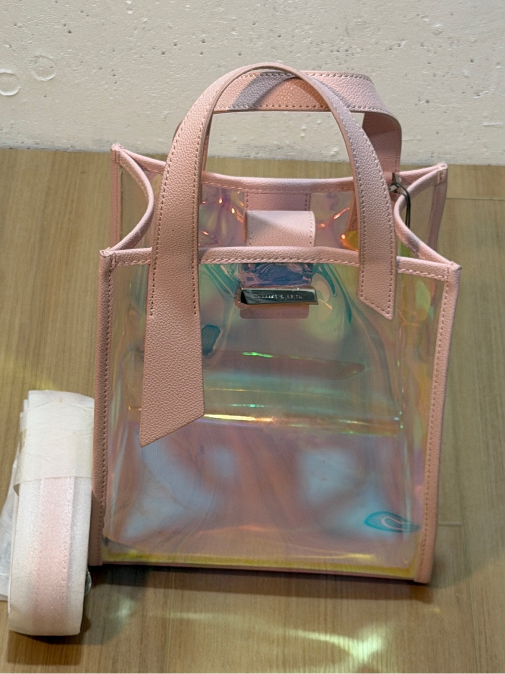 NWT Charles & Keith Iridescent Top Handle Shoulder Bag